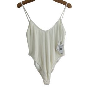 Good American Womens Always Fits One Piece Swimsuit Ivory Size 5/6  2XL/3XL NWT
